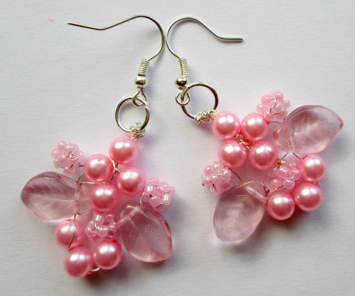 Náušnice-Růžová pohádka