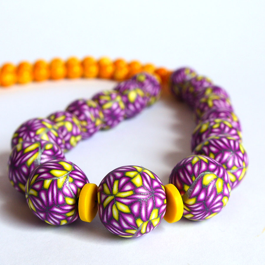 Korále fialovo-žluté