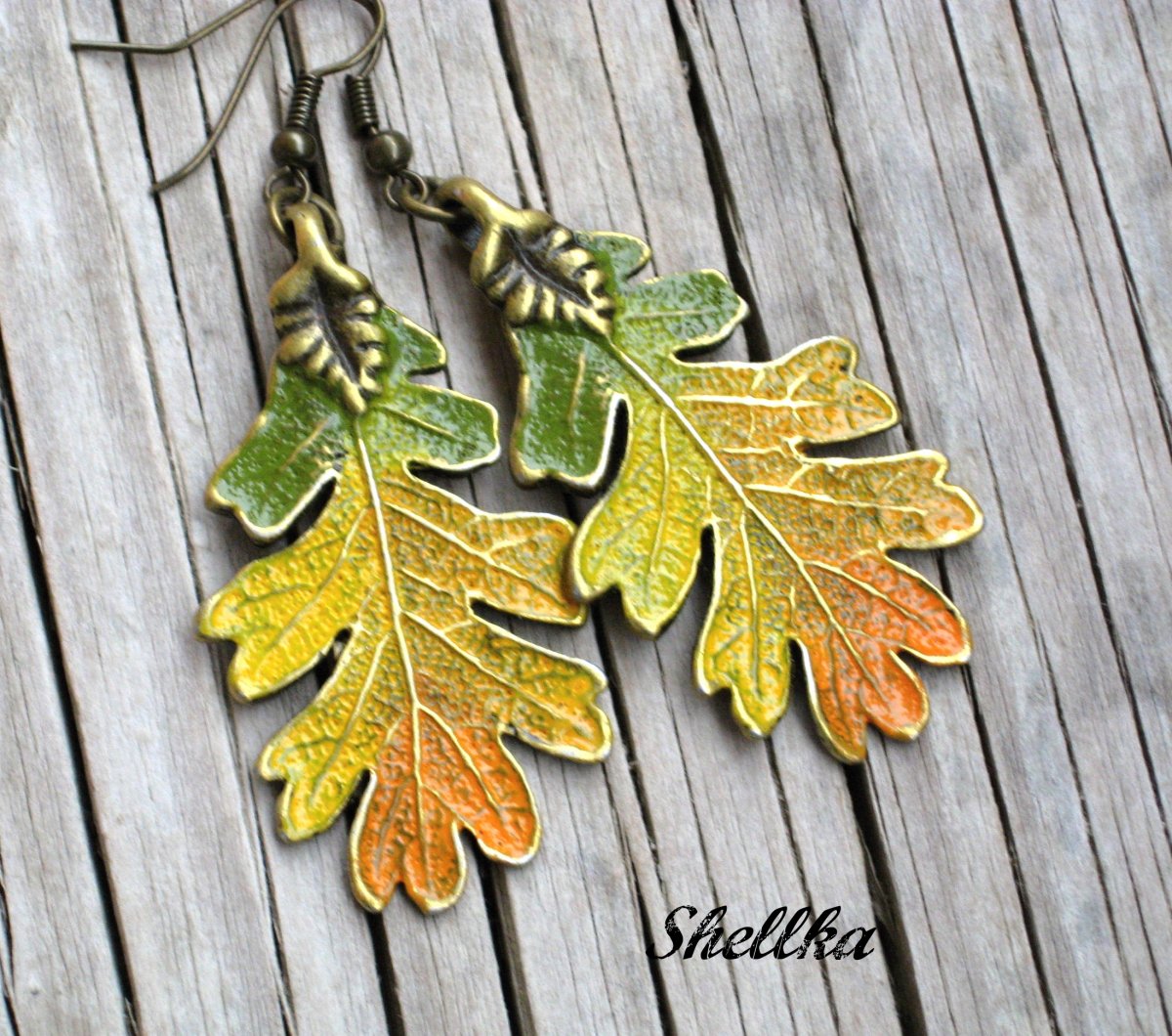 Náušnice ,,PODZIMNÍ LISTY,, XV.