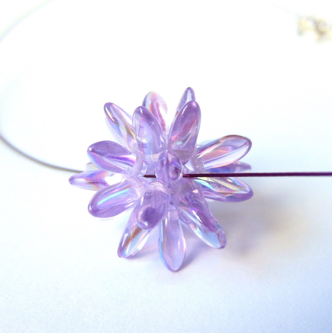 MINI ježek fialový-náhrdelník