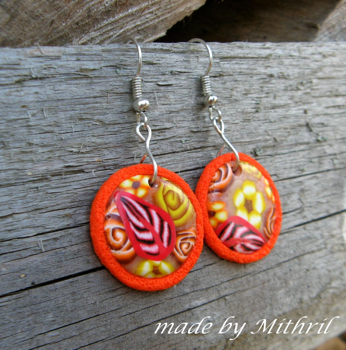 Zimní zahrada: oranžové náušnice