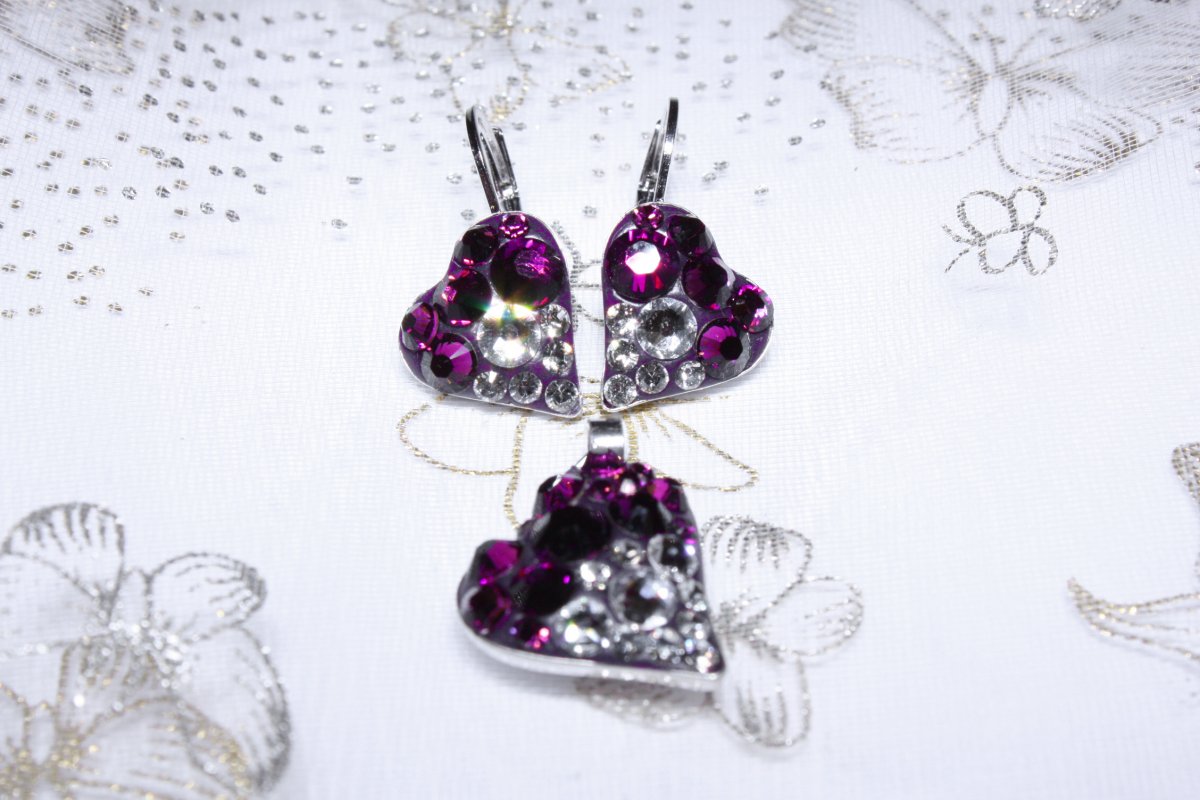 Ametystová srdíčková sada