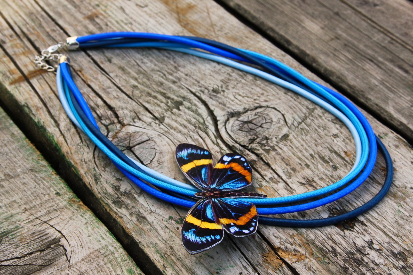 Odstíny modré s motýlkem