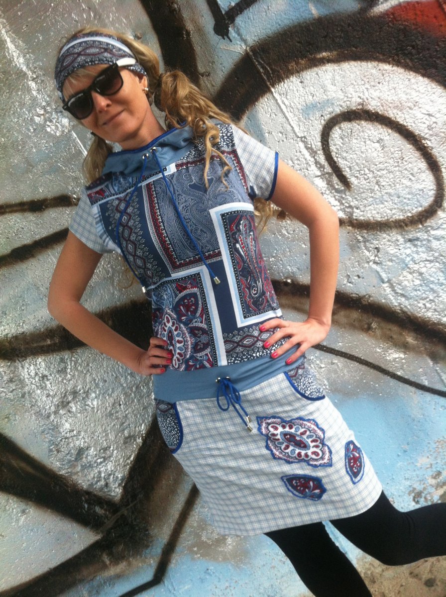 Mikinkové ethno šatky s šátkem