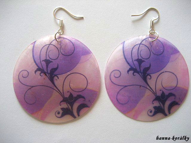 Náušnice - velké perleťové placky