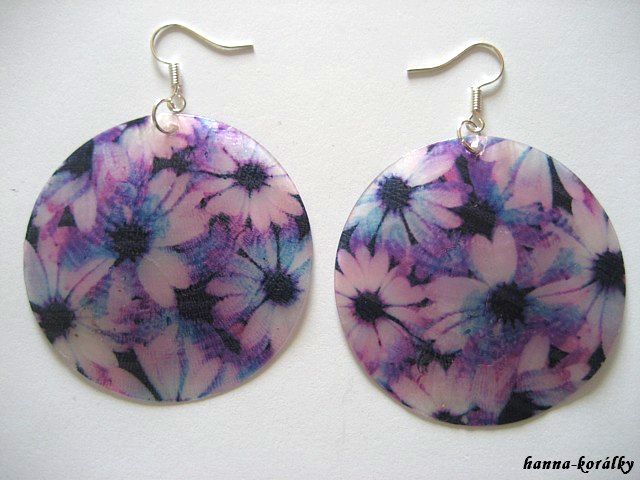 Náušnice - velké perleťové placky