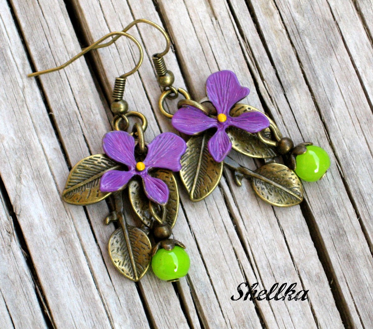 Náušnice ,,FIALKY,,