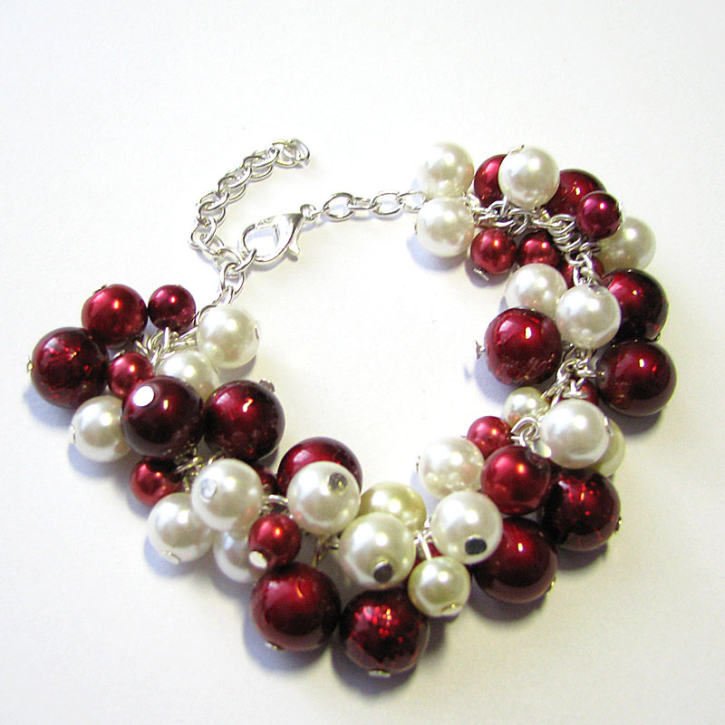 Vínovo-smetanový náramek