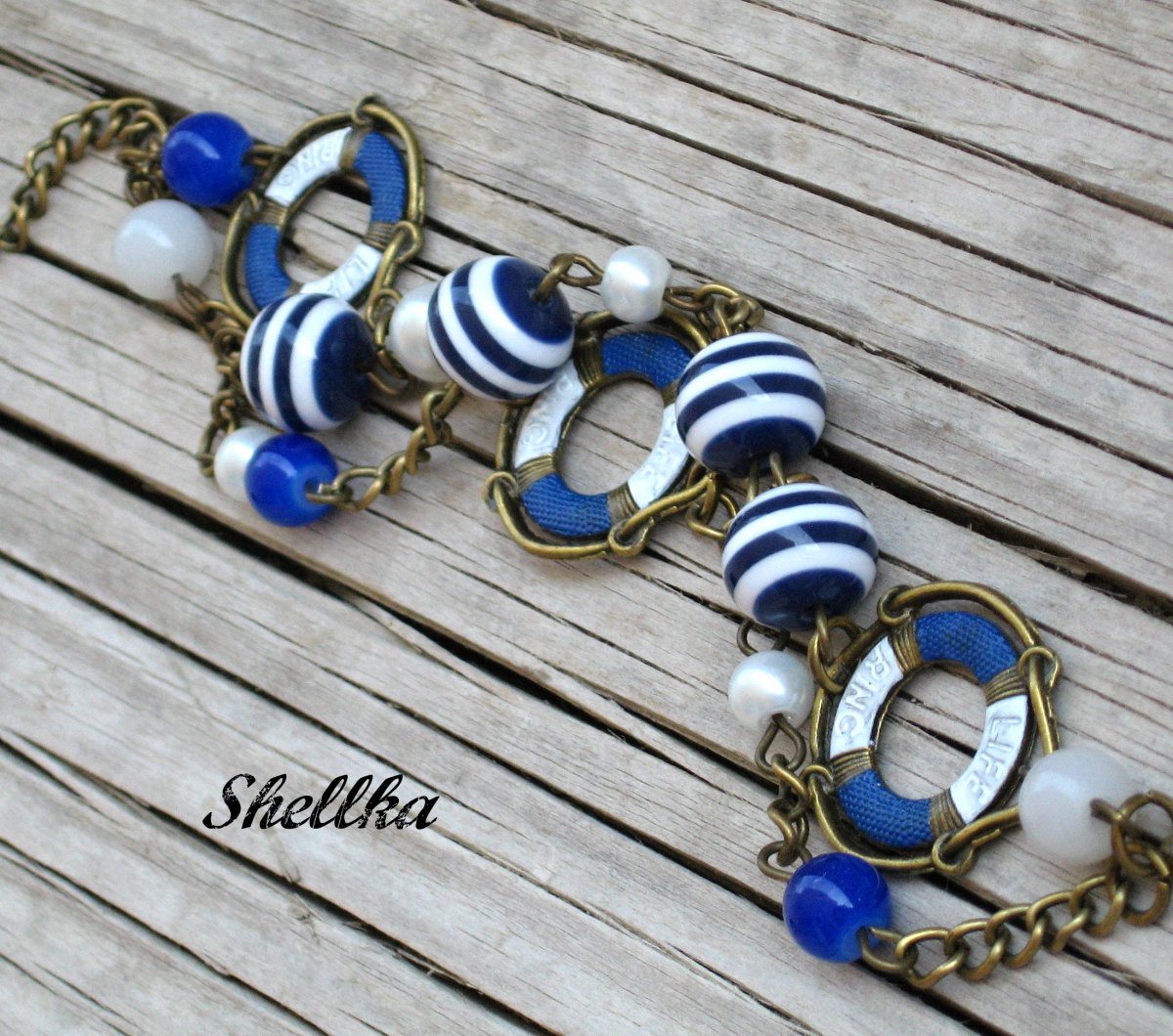 Náramek ,,I LOVE THE SEA,, modrý