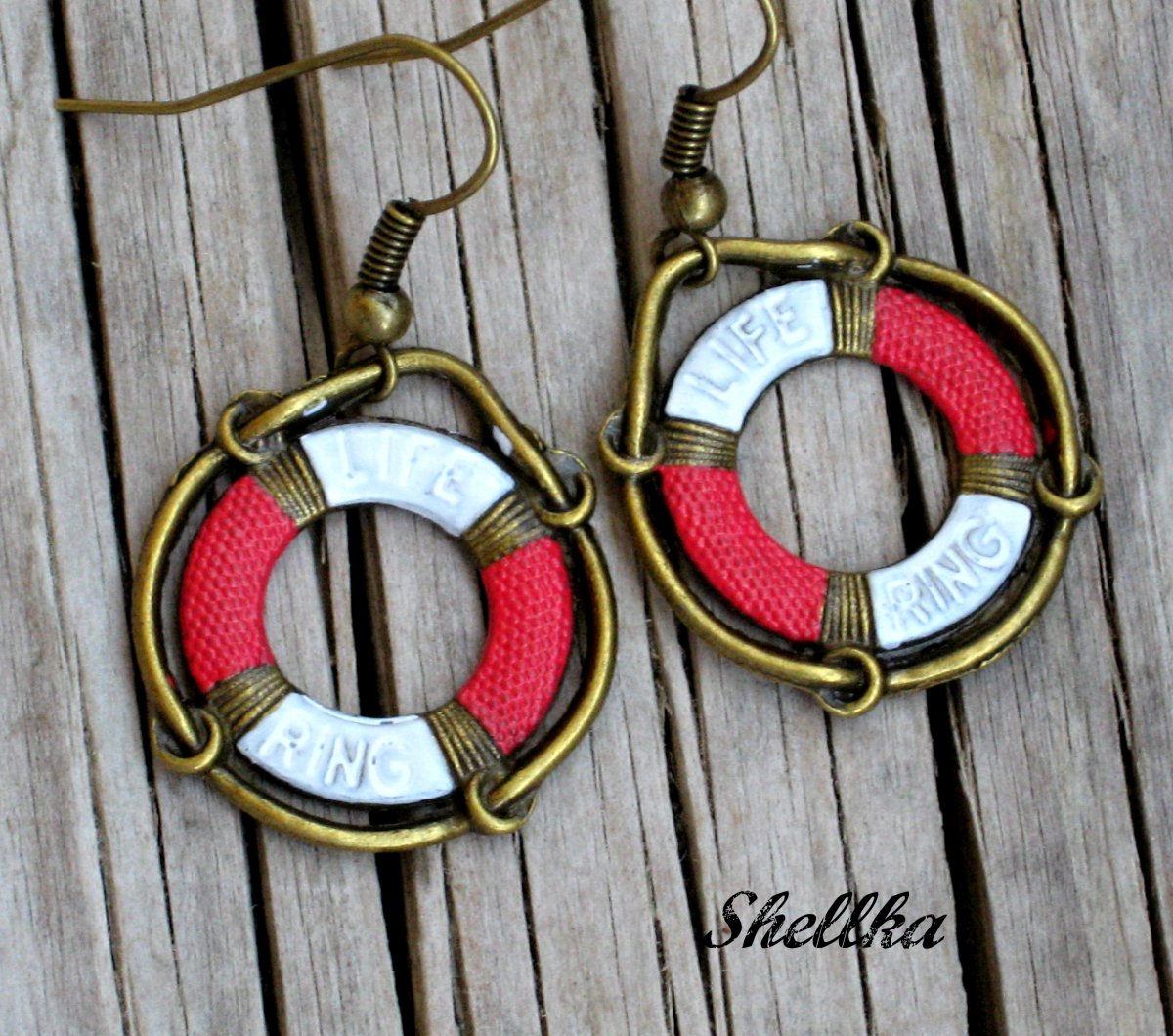 Náušnice ,,I LOVE THE SEA,, červené