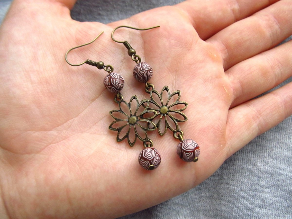 Květy - vintage náušnice