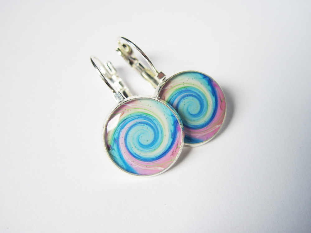 Modré točené náušnice