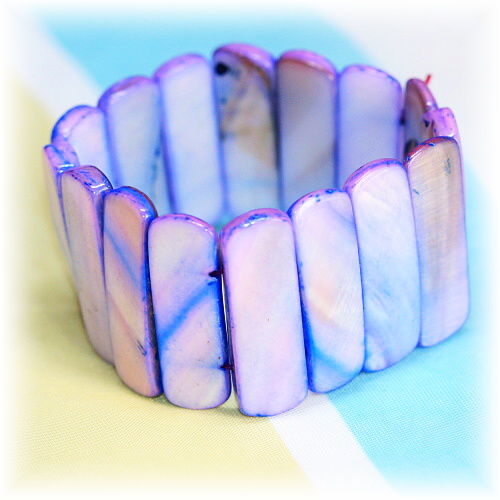 Fialový, perleťový náramek