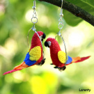 papoušek Ara barevný 2 - naušnice