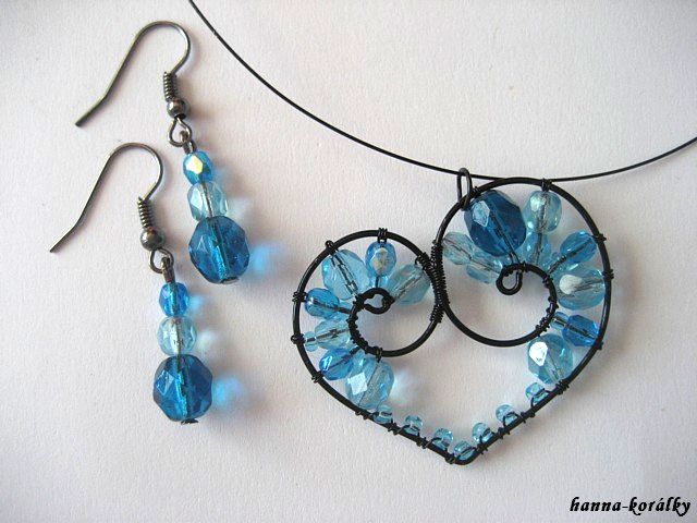 Srdce - srdíčko - náhrdelník + náušnice