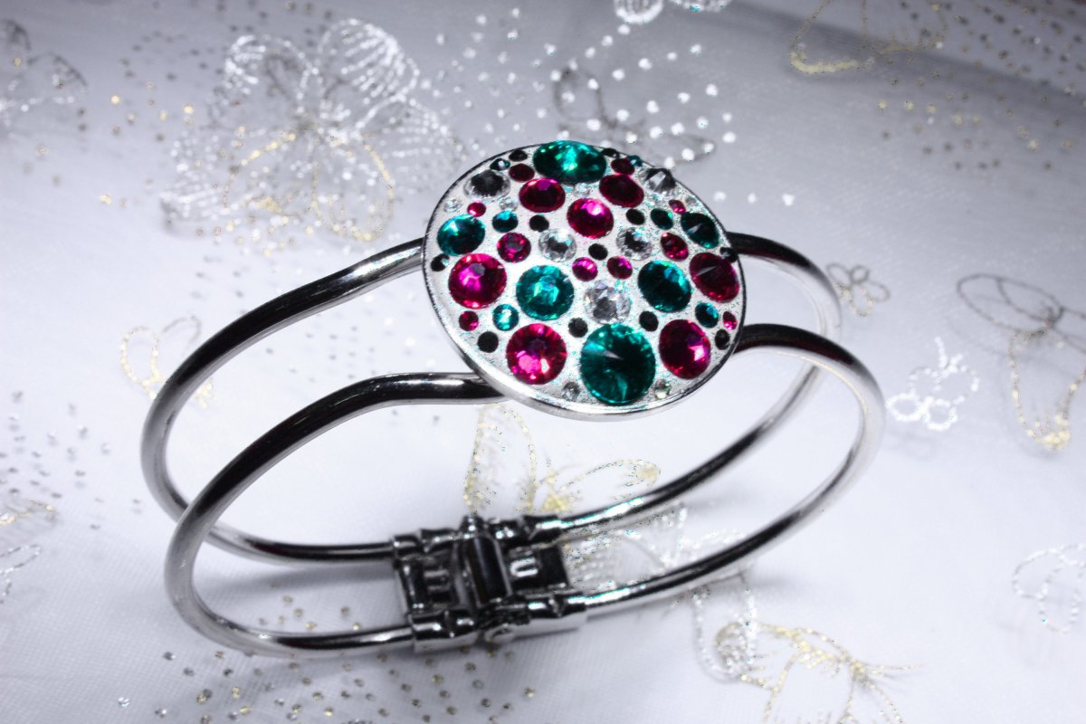 Tyrkysovo-růžový náramek