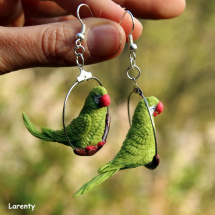 Papoušek zelený- náušnice