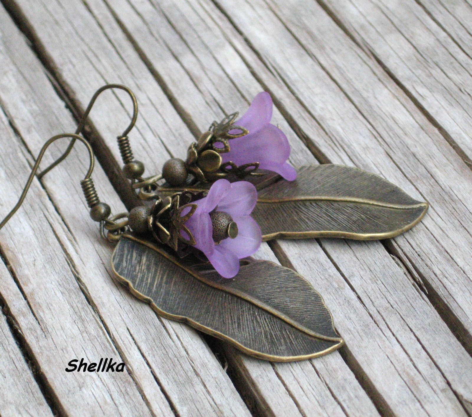 Náušnice ,,LUČNÍ ZVONKY,, fialové