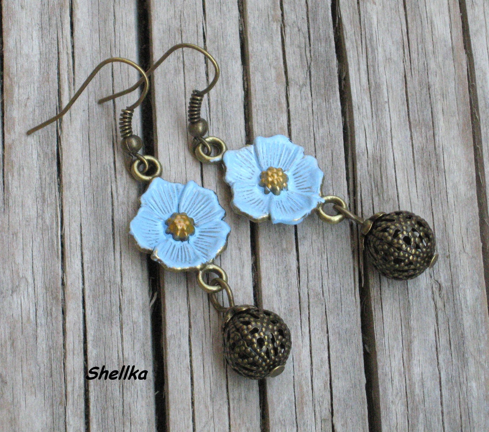 Náušnice s pomněnkama