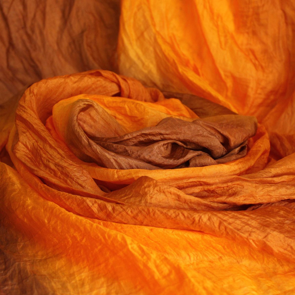 hedvábný pléd oranžovo-hnědý 180x90