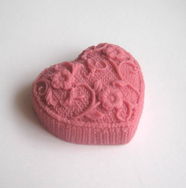 mýdlové srdce tmavě starorůžové