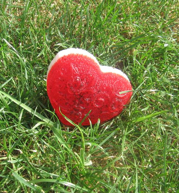 peelingové srdce - mýdlo