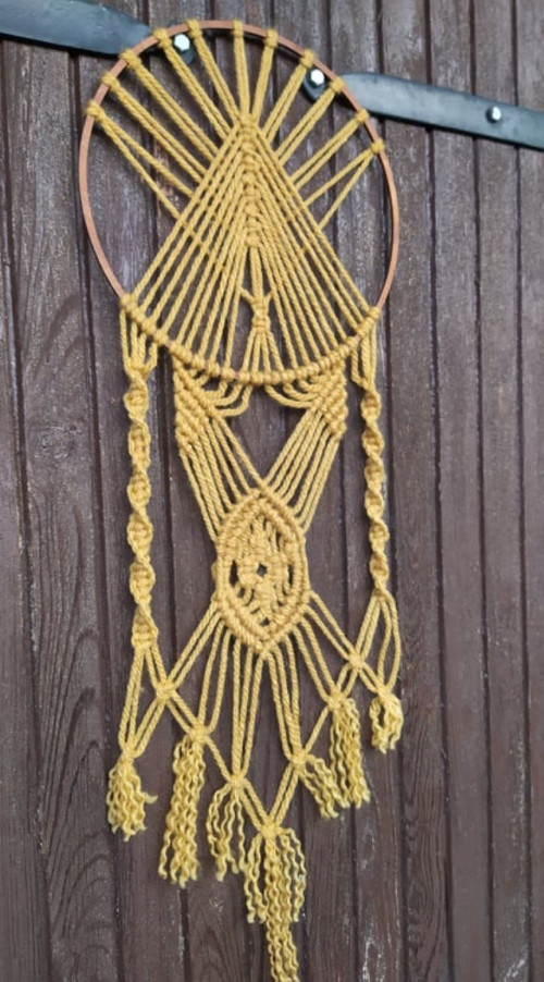 Macramé na kruhu - indiánské slunce