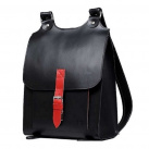 Kožený batoh černý s červeným řemínkem