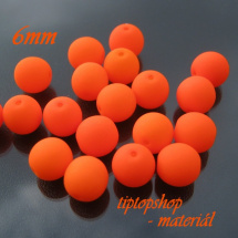 Neonové korálky oranžové s UV efektem, 6mm (20ks)