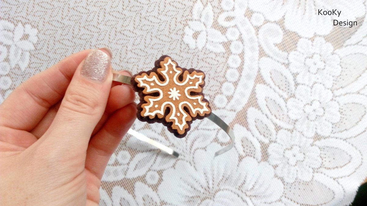 Vánoční čelenka - perníková vločka