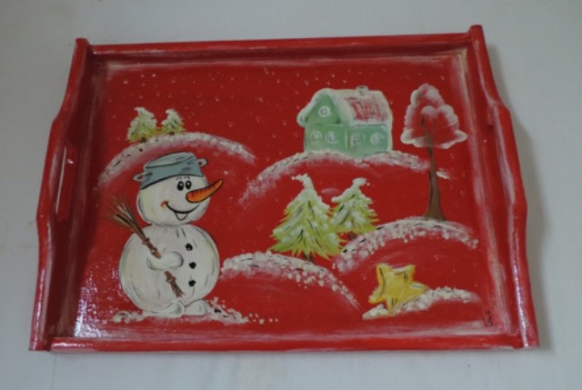 Tác na kávu-vánoční sněhulák