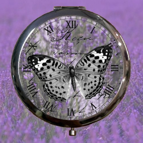 Zrcátko Levandulový motýl - hodiny