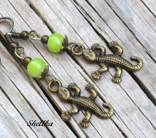 Náušnice ještěrkové