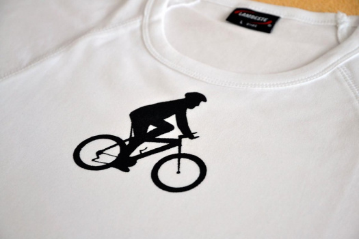Bílé dámské triko s černým cyklistou L