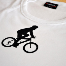 Bílé dámské triko s černým cyklistou L