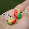 jablíčka (zavírací), fimo náušnice