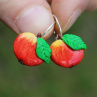 jablíčka (zavírací), fimo náušnice