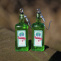Zelený alkohol a la Jagermeister, vtipné náušnice