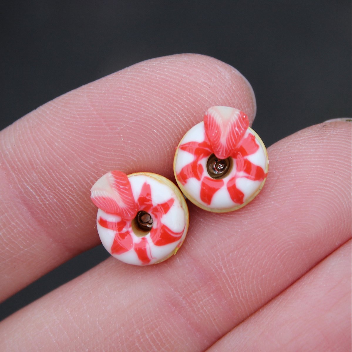 Jahodové fimo donuty, pecky