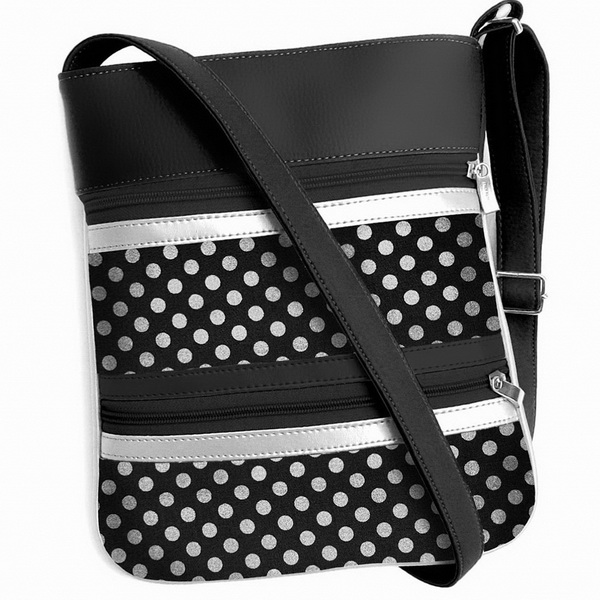 Kabelka Janette No.68 stříbrný puntík