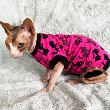 Tričko pro sphynx růžové s kočičkami