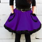 FuFu sukně fialová s kapsami a s černou spodničkou