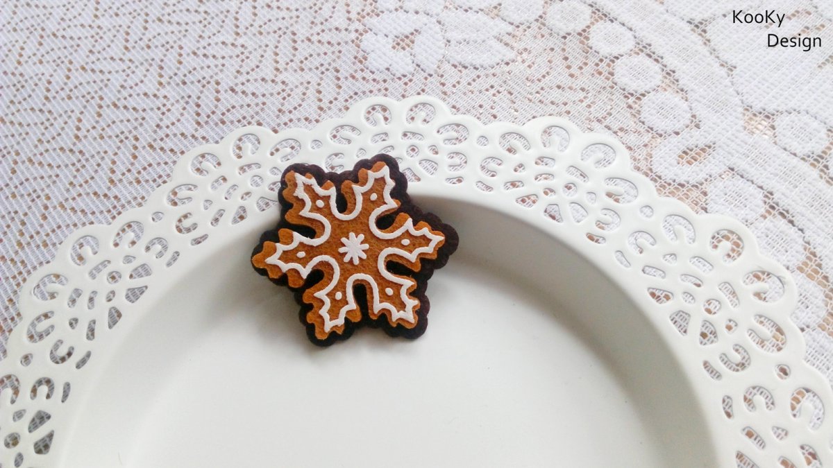 Brož perníček - vločka