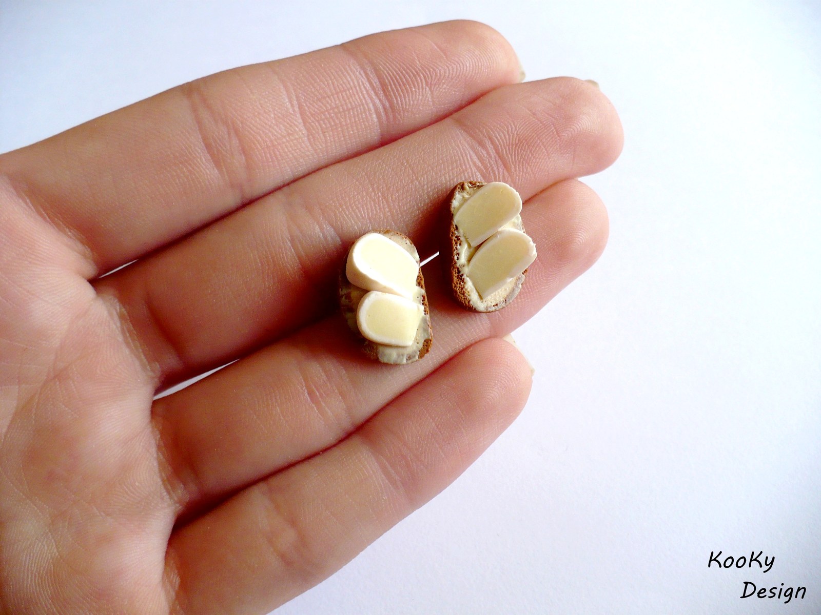 Pecičkové náušnice - chleba s hermelínem
