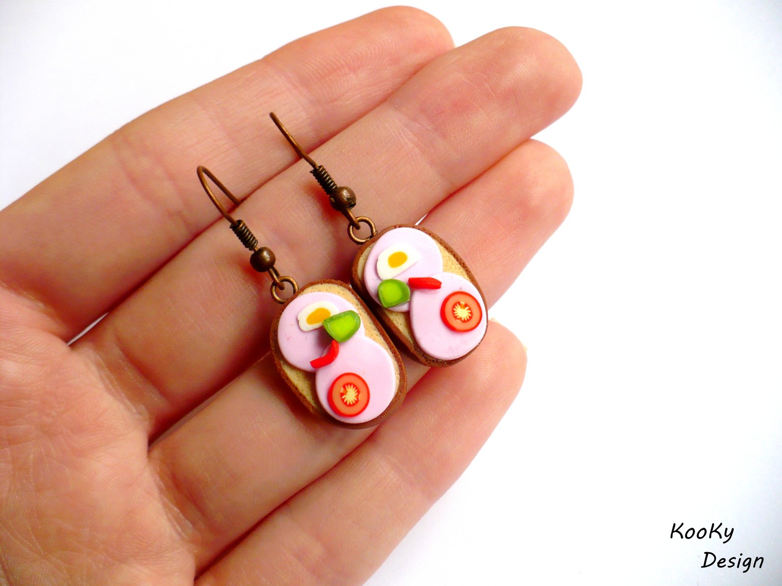 Visací náušnice - obložený chlebíček