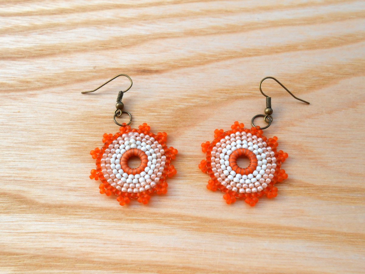 Náušnice kolečka do oranžova (53-17)