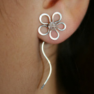 Náušnice KVĚTINA - chirurgická ocel - Křišťál