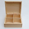 dřevěná krabička s přihrádkami na čaj nebo šperky zajíčci