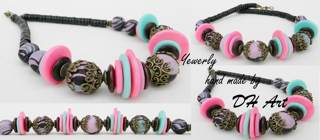 Náhrdelník Fuschiové řezanky antik