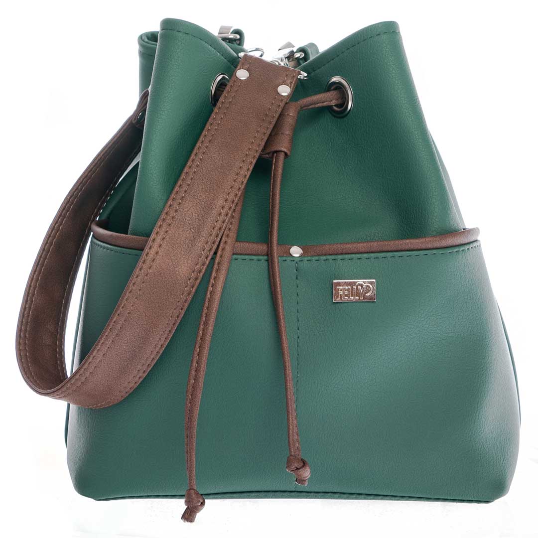 Kabelka FLAVIA No. 10 - tmavě zelená + hnědá